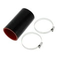 thumbnail image 1 of Ofertas Únicas 1 Juego de Manguera de Silicona para Automóvil de 60mm/2.36" ID 127mm/5" Longitud 0 Grados Negro Rojo con Abrazaderas Manguera de Refrigerante Universal, 1 of 1