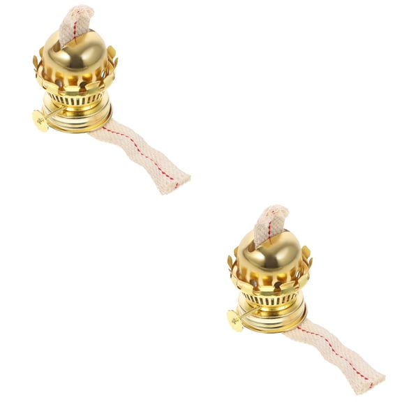 2 Sets Oil Lamp Burner Kerosene Replacement Wick Parts Candle Oils Golden