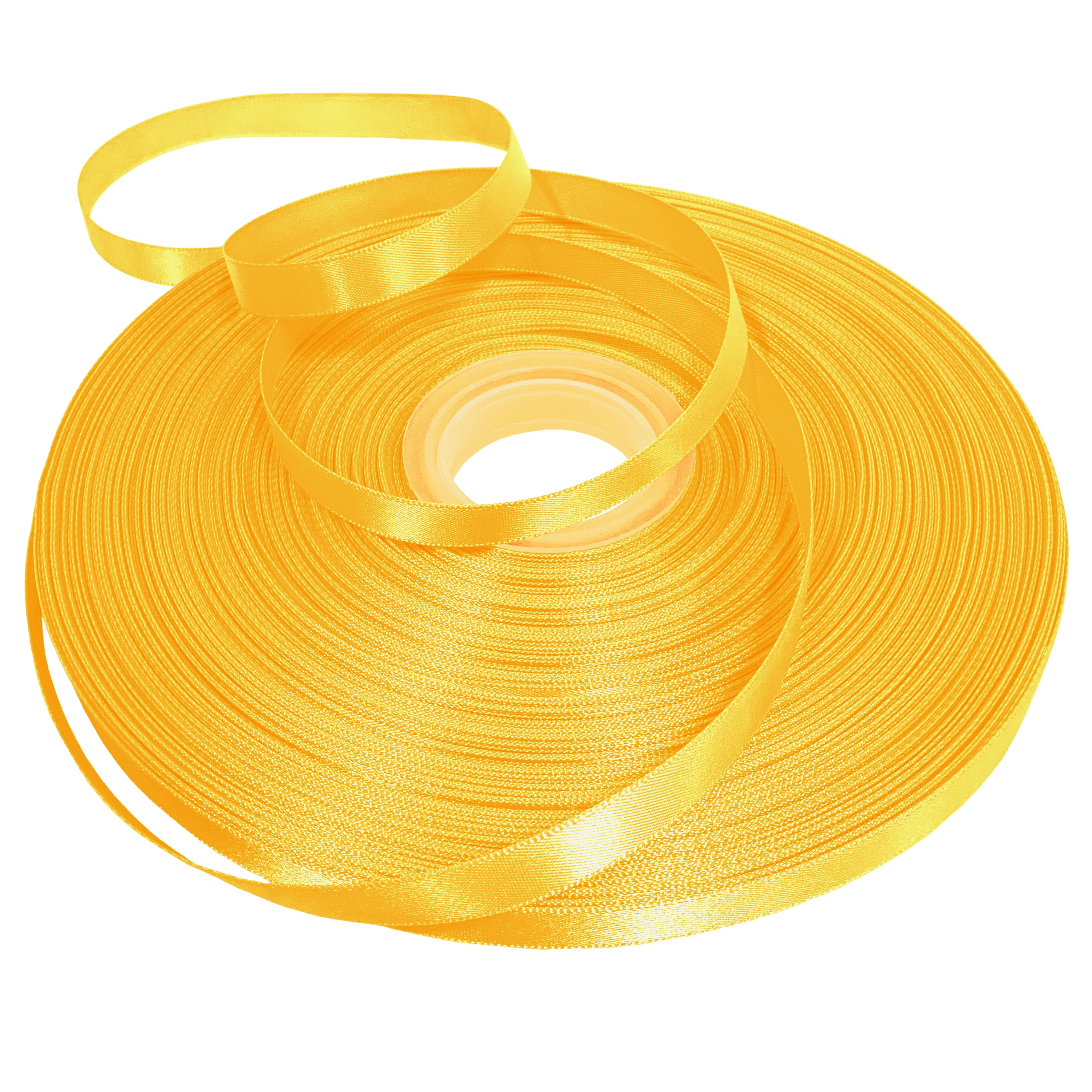 Yellow Single Face Satin Ribbon, 3/8" x 100 Yards by Gwen Studios