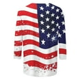 thumbnail image 4 of Odbmxy T Shirt Women 3/4 Sleeve Patriotic Independence Day Womens Shirts Plus Size Vacation Stars Casual Blue Summer Loose Tops, 4 of 5