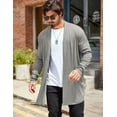 thumbnail image 4 of COOFANDY Men's Ruffle Shawl Collar Cardigan Open Front Lightweight Long Length Drape Cape Overcoat with Pockets, 4 of 10