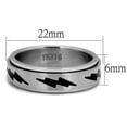 thumbnail image 3 of Anillo Color Plata Para Hombres de Acero Inoxidable Rayos, 3 of 4