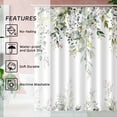 thumbnail image 3 of Sage Green Eucalyptus Leaves Shower Curtain, Aesthetic Art Watercolor Plant Floral Leaf Bathroom Decor, Waterproof Fabric Shower Curtain Set with Hooks 72x72 Inches, 3 of 6