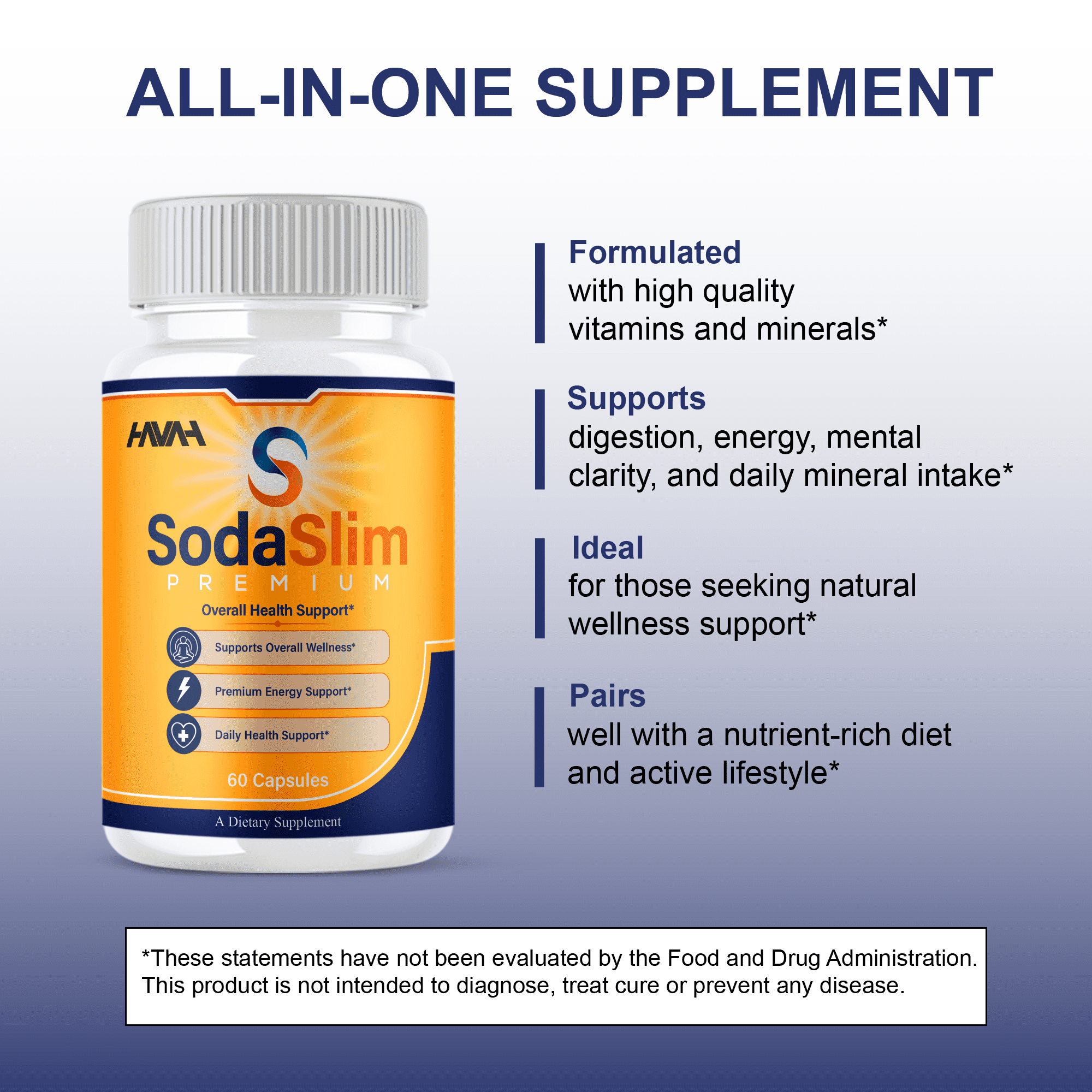 (5 Pack) SodaSlim Weight Support, Soda Slim Premium Supplement (300 Capsules)