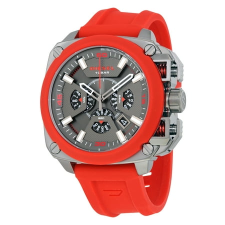 Diesel Men's Bamf DZ7368 Red Silicone Quartz Watch