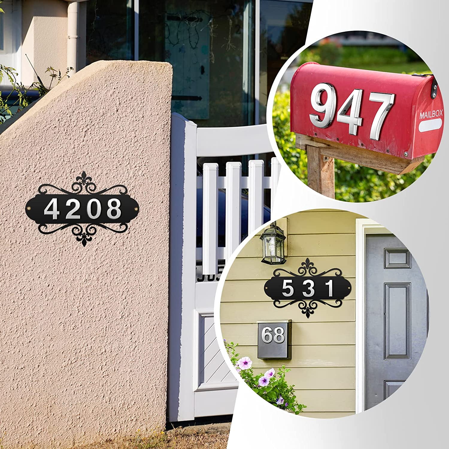 House Numbers for Outside,House Address Plaques,Number Mailbox Number Sign for House Home Hotel Office Garden Decorative Wall Plaque