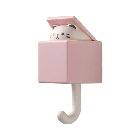 

YUANHUILI Cartoon Animal Hook Cute Wall Decorative Hangers Hook Home Decoration (Pink)