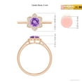 thumbnail image 5 of ANGARA Natural Round Amethyst Cocktail Ring with Floral Diamond Halo in 14K Rose Gold for Women (Size-5mm) | February Birthstone, Birthday, Anniversary, Jewelry Gift for Women | Natural Amethyst Ring, 5 of 9