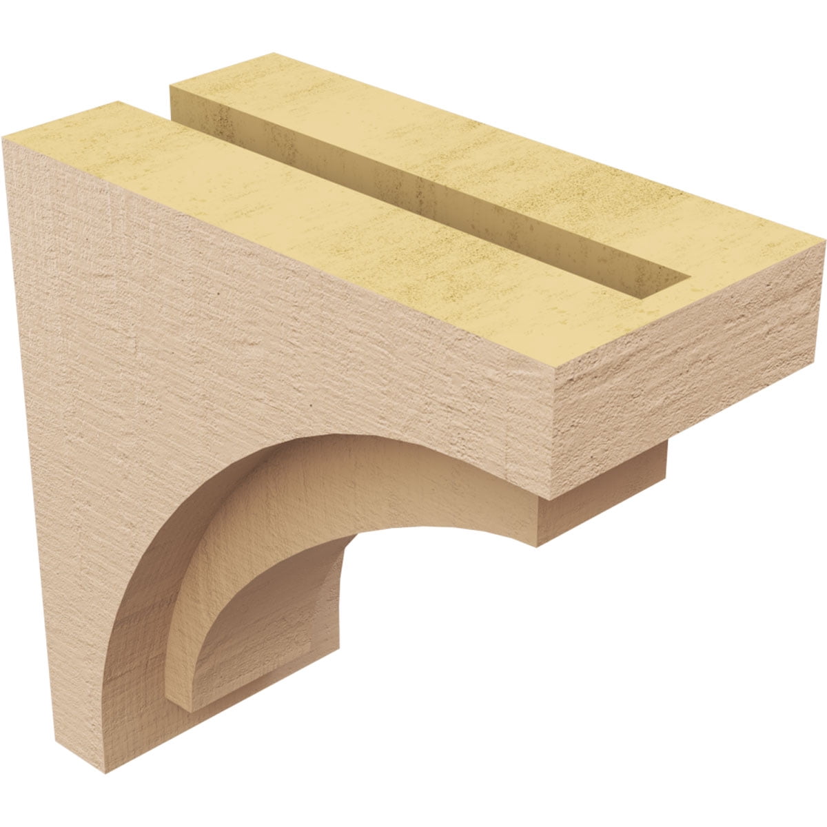 4"W x 8"D x 8"H Classic Rivera Rough Cedar Woodgrain TimberThane Corbel, Primed Tan