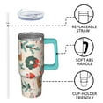 thumbnail image 3 of Snowman Christmas Holiday 30oz Insulated Travel Coffee Mug with Handle and Straw, Stainless Steel Tumbler, Winter Gift for Women Men, 3 of 5