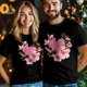 thumbnail image 5 of Camisetas para hombre, camisetas casuales de manga corta con estampado de flores y amor para San Valentín, camisetas gráficas para adolescentes, niños y hombres., 5 of 8