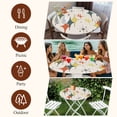 thumbnail image 7 of Multi-Color Diamond Round Tablecloth, Fitted Table Cover with Elastic for 45"-54" Round Tables, Modern Geometric Middle Century Beige Table Cloth Outdoor Indoor Dinning Party Waterproof Tablecloths, 7 of 7