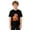 Black, variant on Boys Monkey Graphic Print Short Sleeve Punch T Shirt Casual Crew Neck Tee for Kids Comfortable Youth Basic Top
