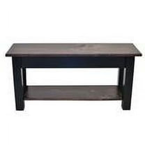RED MAHOGANY AND BLACK BENCH WITH SHELF-30