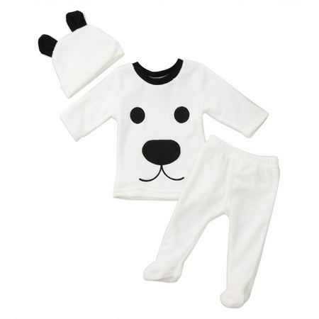 

BrilliantMe Infant Baby Girls Boys Cute Bear Bodysuit Fleece Warm Romper Jumpsuit Outfits White 18-24 Months