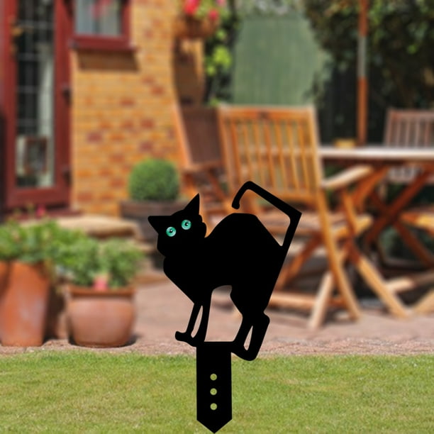Acrylic Cat Decor Cats Yard Art Garden Lawn Floor Decoration Ornament Animal 24x30cm Folding Tail