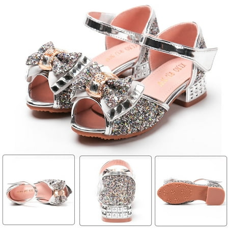 

Infant Kids Baby Girls Pearl Crystal Bling Bowknot Single Princess Shoes Sandals