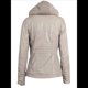 thumbnail image 5 of Chaqueta de Motociclista de con Capucha Desmontable y Mangas Largas, Acolchada, Ajustada y con Cremallera para Mujer Albaricoque XXL, 5 of 6