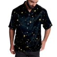 thumbnail image 4 of Men's Short Sleeve Shirts Casual Lightweight Button Down Shirts with Virgo Zodiac Sign Lucky Pattern Vacation Beach Summer -L, 4 of 5