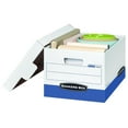thumbnail image 2 of Bankers Box 20 Pack R-KIVE Heavy-Duty File Storage Boxes, FastFold, Lift-Off Lid, Letter, White/Blue 20-Pack, 2 of 7