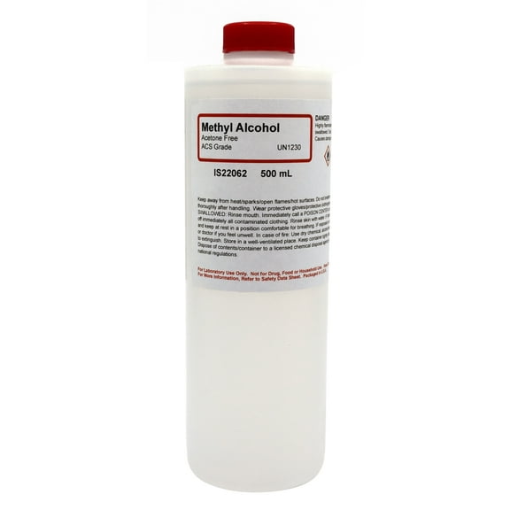Reagent-Grade Methyl Alcohol, 500mL - The Curated Chemical Collection