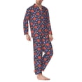 thumbnail image 2 of KLL Sea Animals Sleepwear Mens Flannel Pajamas,Long Cotton Pj Set, 2 of 7