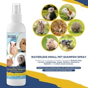 Waterless Shampoo for Small Critters- 8oz Small Animal Fragrance Free, Crulety Free Dry Shampoo-- No Rinse for Pet Ferrets, Guinea Pigs, Hedgehogs, Sugar Gliders, Rabbits & Hamsters