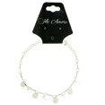 thumbnail image 2 of Mi Amore Ankle Bracelet With White Disc Shaped Charm Accents Silver-Tone, 2 of 2