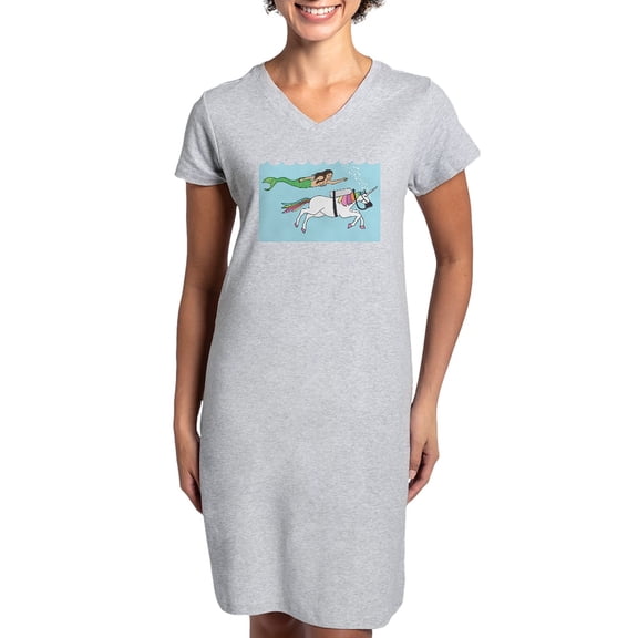 CafePress - Mermaid Swimming With Unicorn - Women's Nightshirt