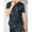 Black, variant on Men's Fancy Coated Print Tops Short Sleeve Slim Fit Stretch T-Shirt
