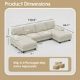 thumbnail image 3 of Homall Modern U-Shape 6 Seat Sectional Sofa, Corduroy Modular Couch, Oversized Sofa with Chaise for Living Room, 3 of 7