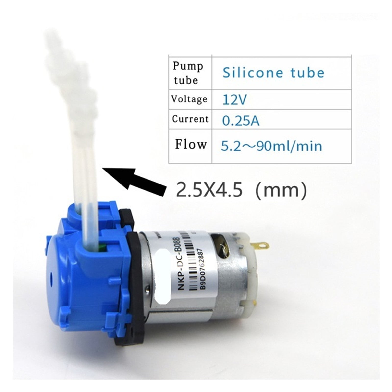 1PCS DC 12V 24V Dosing Pump Peristaltic Pumps Dosing Head With Connector Aquarium Lab Analytic Diy Liquids Motor Tool ,Easy to Use - BLUE_12V-S08