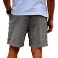 thumbnail image 4 of Dwelliawo Corduroy Shorts for Men Casual 9 Inch Inseam Shorts Lightweight Elastic Waist Drawstring Summer Beach Pants Dark Gray L, 4 of 6