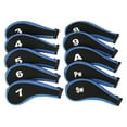thumbnail image 4 of Almencla Ensemble de 10 Pcs Couvre-Tête de Fer de Golf Coloré Protecteur Adhésif pour Tête de Club de Golf Bord Bleu et Noir, 4 of 8
