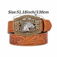 thumbnail image 2 of Vjnyvs Horse Head Snap Buckle Belt, Western Cowboy Waistband for Jeans and Dresses, 2 of 7