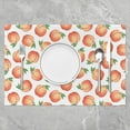 thumbnail image 2 of Peach Pattern Placemats Table Mats, Summer Fruit Placemats for Dining Table Set of 4, Cute Kawaii Peach Placemat Set Non-Slip Easy to Clean for Kitchen Dining Table, 2 of 4