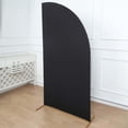 thumbnail image 2 of Efavormart 7ftx3ft Matte Black Fitted Spandex Half Moon Wedding Arch Cover, Custom Fit Chiara Backdrop Stand Cover, 2 of 10