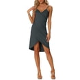 thumbnail image 1 of INSPIRAR CHIC Túnicas de Mujer con Tirantes Espagueti Sin Espalda Sarongs de Playa Costera Vestido de Verano L Gris, 1 of 6