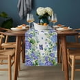 thumbnail image 2 of Purple Hydrangea Table Runner - 120 Inch Long, Kitchen Dining Table Runner Dresser Scarves, Spring Eucalyptus Butterfly Pastoral Farmhouse Decor for Coffee Tables Wedding Party Banquet, 2 of 8