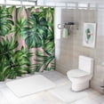 thumbnail image 7 of Orinice Palm Leaf Shower Curtain,Green Tropical Plant Print on Pink Shower Curtain Design,Waterproof Polyester Fabric Bathtub Curtain with 12 Hooks 60x72, 7 of 7