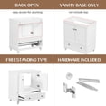 thumbnail image 5 of 30 Inch Bathroom Vanity Base Only, Single Bathroom Vanity Base with Two Door Cabinet and One Drawer, Bathroom Vanity Cabinet Without Sink, Solid Wood Frame (White), 5 of 9