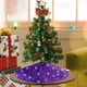 thumbnail image 1 of Falda de árbol de Navidad con lentejuelas y copos de nieve | Adorno para base de árbol morado brillante | Decoración reutilizable para fiestas | Tamaños: 45, 60 y 122 cm, 1 of 5