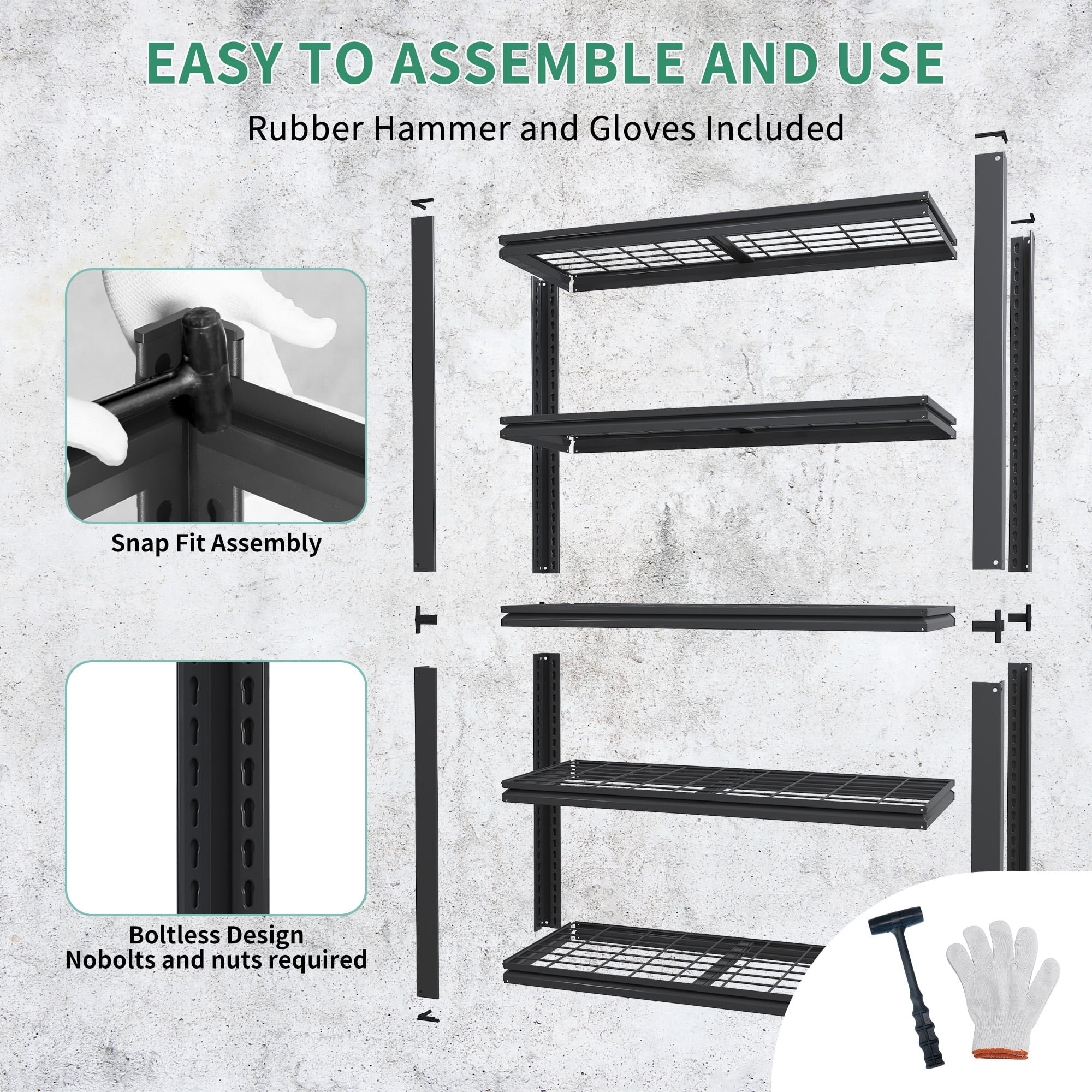 Xiweot 5-Tier Heavy Duty Metal Storage Shelving,2000lbs Capacity Adjustable Industrial Metal Shelving Unit,Freestanding Storage Rack for Garages,Warehouses,Warehouses,35.4"W x 15.7"D x 72"H