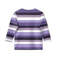 thumbnail image 4 of CCRFTGI Girls 3/4 Sleeve Shirts Fall Cute Plain Shirts Size 10-12 Kids Crew Neck T-shirts Trendy Girls Tops Tween Girls Striped Clothes Light Purple 10-12 Years, 4 of 4