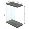 thumbnail image 5 of Convenience Concepts SoHo Glass C End Table, Weathered Gray/Glass, 5 of 5