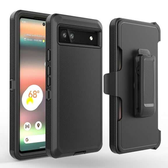 for Google Pixel 6A 5G (NOT FIT PIXEL 6) Case Heavy Duty Shock Absorption Kickstand Phone Case with Belt Swivel Clip Holster Cover