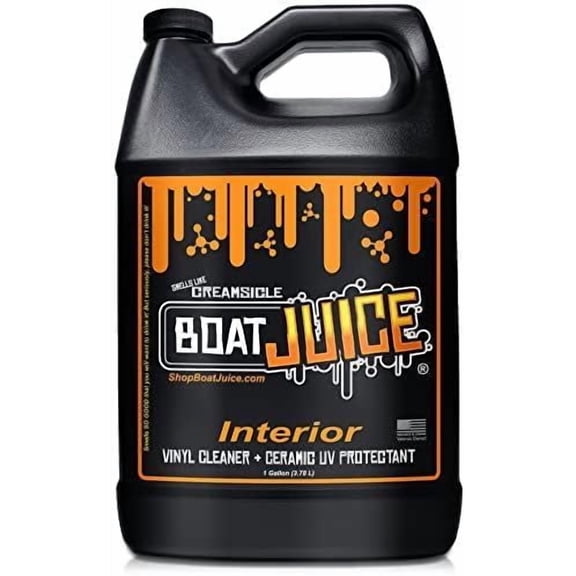2in1 Interior Boat Cleaner & Protectant | Vinyl Boat Seat Cleaner Ceramic UV Protection | Also for Upholstery, Carpet | Marine Detailing, Orange Creamsicle Scent, Made in USA (1 Gallon)$$Watercraft