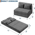thumbnail image 2 of Ourlova 4-In-1 Convertible Sofa Bed And Sleeper Chair 76 Inch Convertible Loveseat With Pillows Dark Gray, 2 of 7