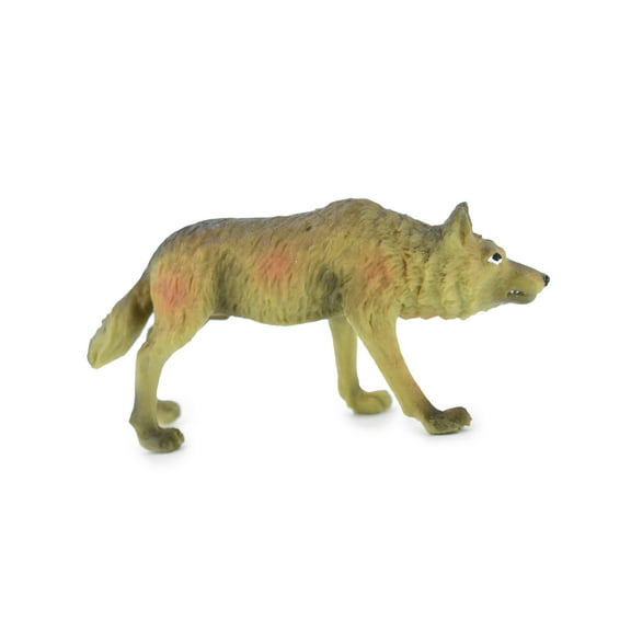 Wolf, Brown Timber Wolf, Museum Quality, Hand Painted, Rubber Animal, Educational, Realistic, Figure, Lifelike Figurine, Replica, Gift, 4" CH370 BB139