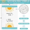 thumbnail image 2 of Summer Kitchen Towel 18 x 26 Inch Hello Sunshine Sun Dish Towel Sunrise Ocean Hand Drying Tea Towel Cooking Baking Cloth for Hawaii Party Home Kitchen Supplies, 2Pcs, 2 of 6